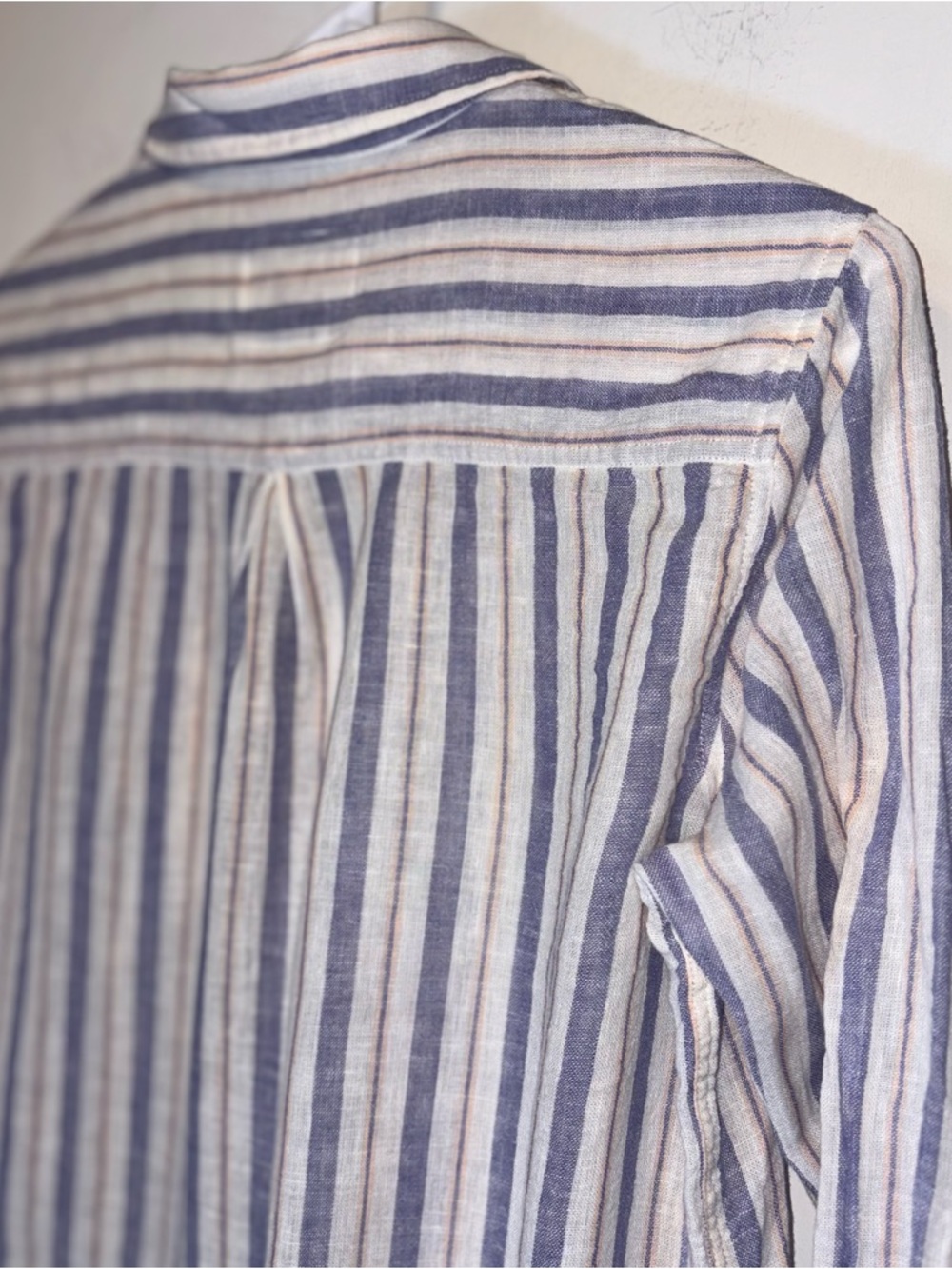 Rails Charli Long Sleeve Linen Semi Sheer Button Down Shirt- Bacara Stripe Sz XS - Picture 4 of 9